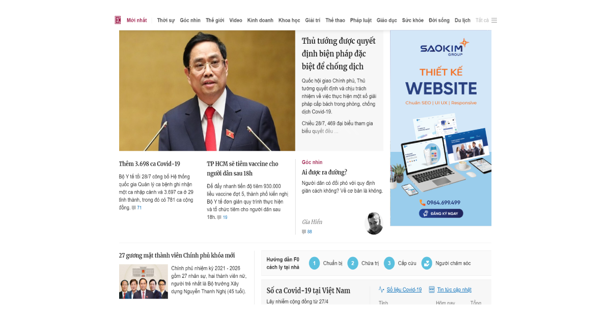 Layout Website: Bố cục trang web với kiểu báo chí