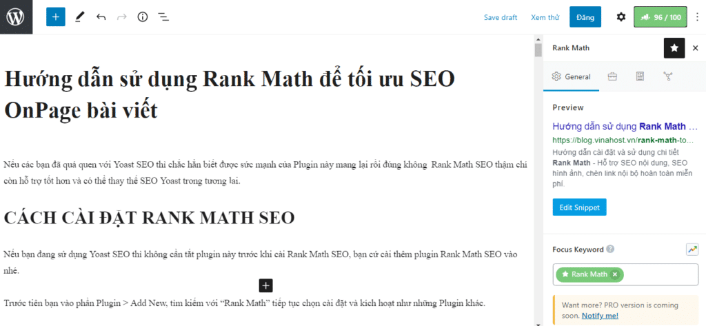 sử dụng Rank Math