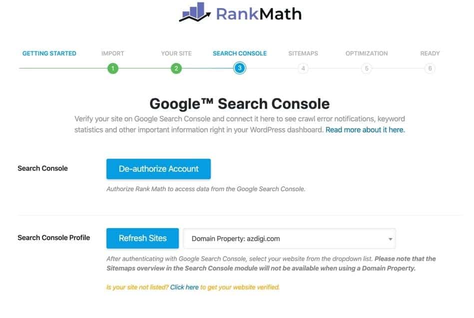 Kết nối Google Search Console